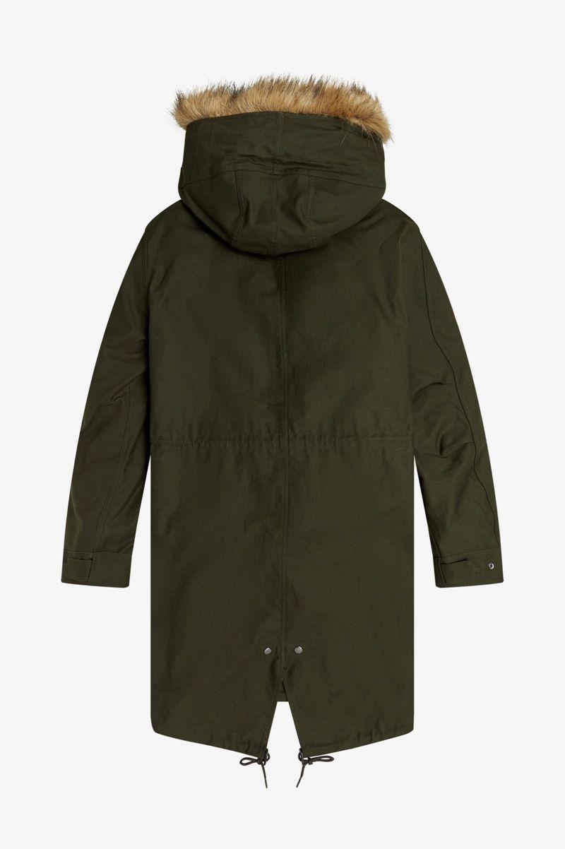 Fred Perry Jackets Website - Green Zip-In Liner Parka Mens